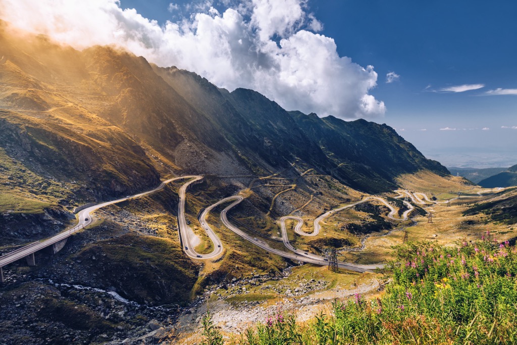 The Transfăgărașan Highway. Fagaras Mountains
