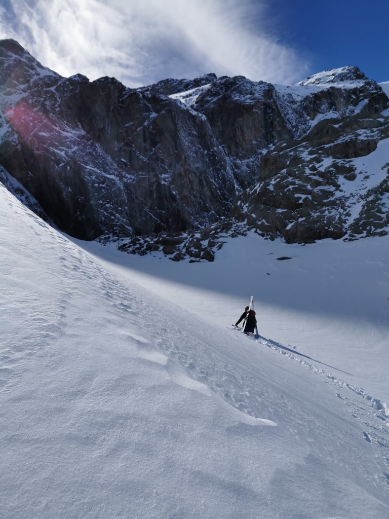 Breaking trail is seriously exhausting. Photo: Jack Fraser. Faster Ski Touring