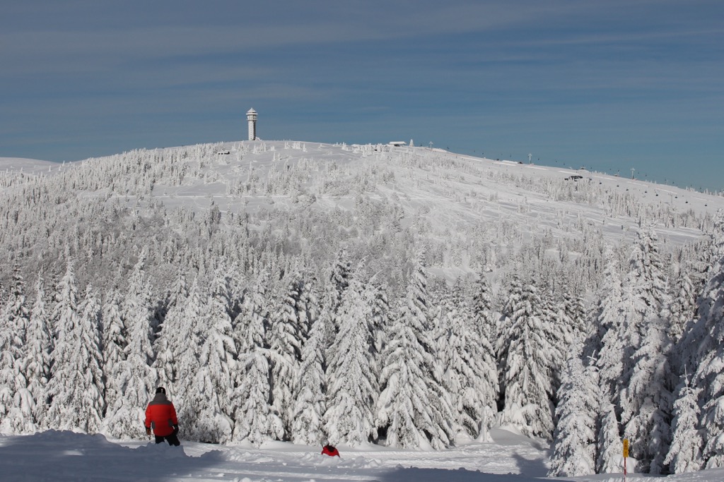 Feldberg’s summit tower, showcasing some of the resort’s off-piste terrain. Feldberg