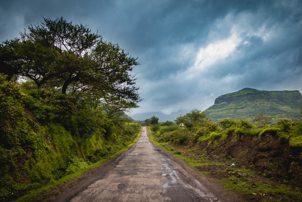 Dark and stormy is typical during the monsoon. Goa Mountains