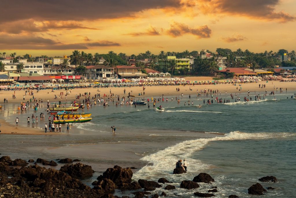 Baga Beach. Goa Mountains