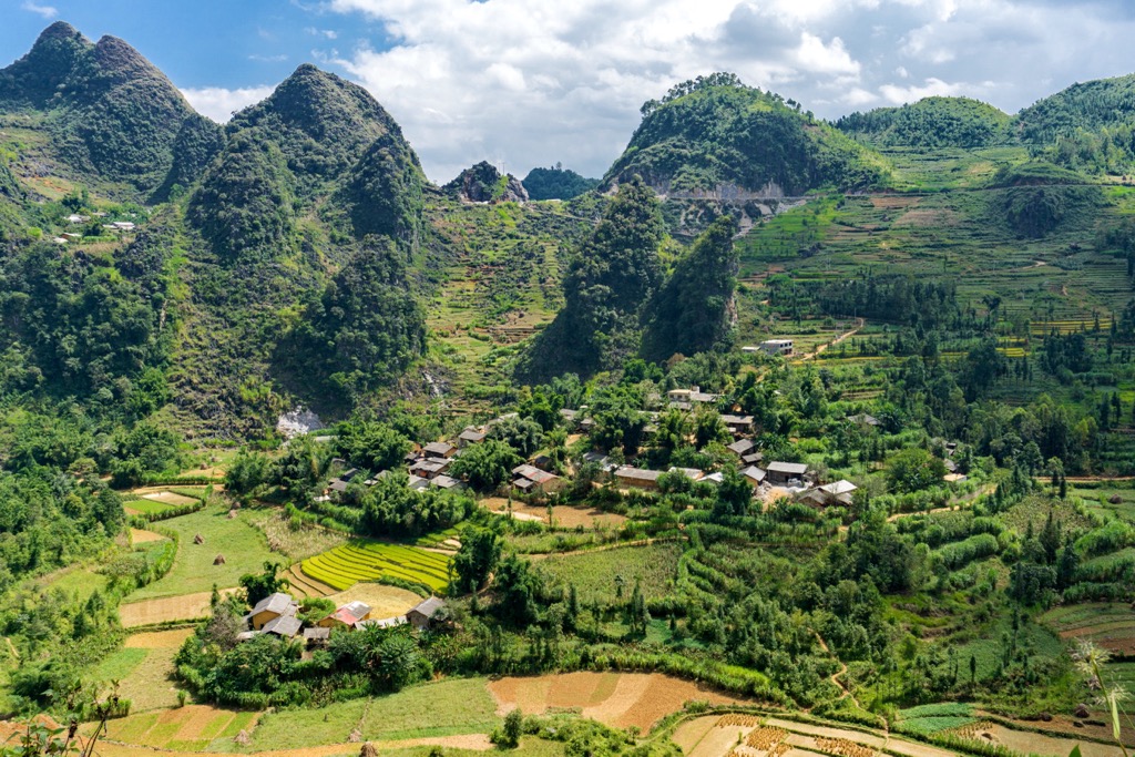 The terrain of the Đồng Văn Karst Plateau. Ha Giang Province