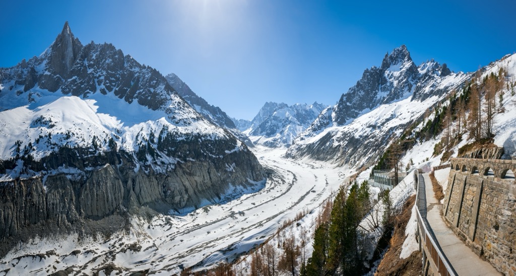 Mer de Glace glacier, Mont Blanc massif, Haute-Savoie, France