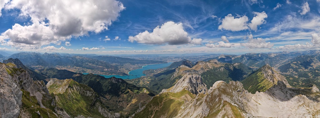 Tournette mountain summit, while hiking, Annecy, Haute-Savoie, France