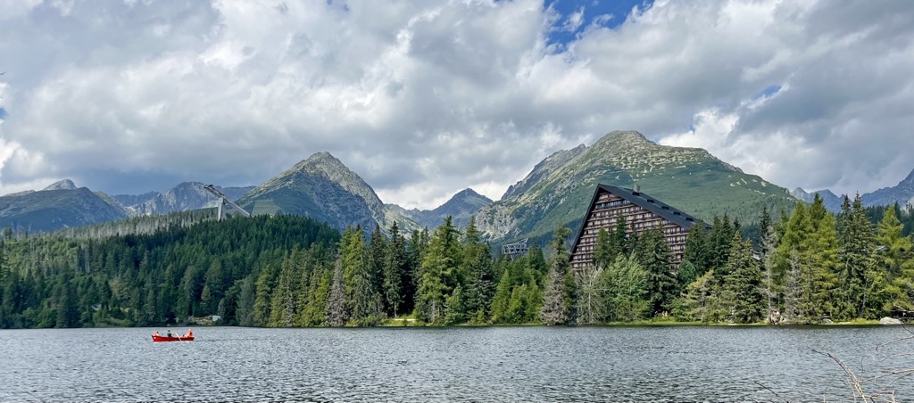 The High Tatras, viewed from the south in Štrbské Pleso, Slovakia