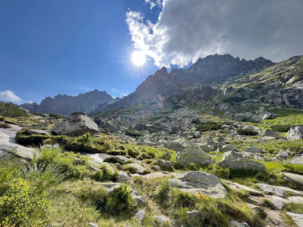 Alpine grasslands below Štrbsky Štit in Mlynicka Dolina. High Tatras