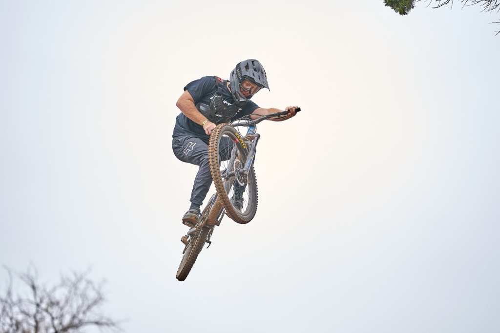 John takes flight. Photo: John Collins. How to Start Mountain Biking