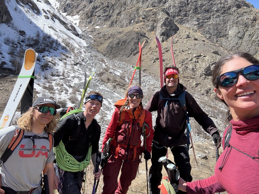 Happy team. Photo: Ella Lochhead. Journal des Ecrins: Col Claire Ski Descent