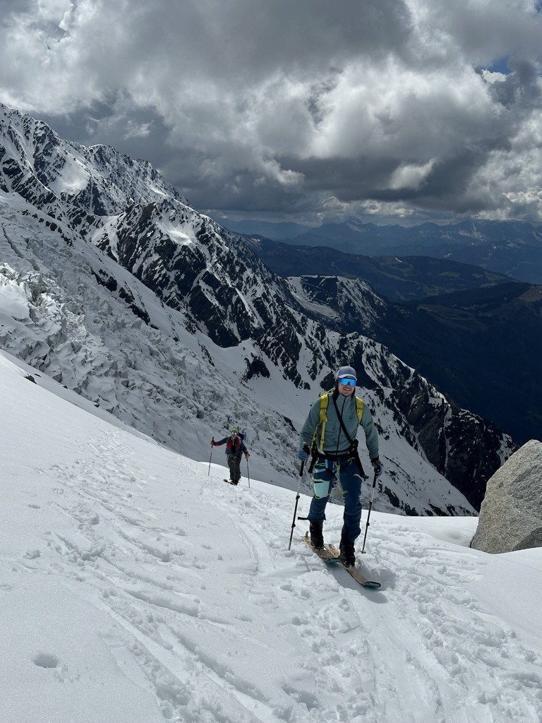 After crossing the Bossons Glacier. Photo: Denis Bulichenko. Mont Blanc in a Day