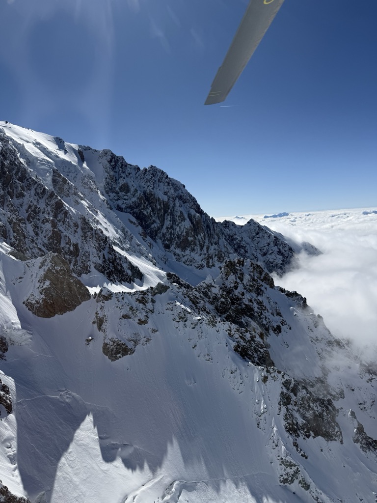 The south face of Mont Blanc from the helicopter. Photo: Denis Bulichenko