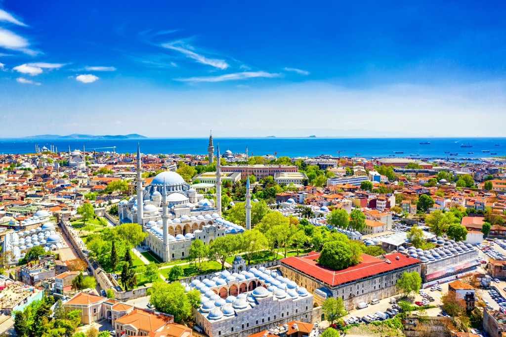 Constantinople and the historic peninsula. Istanbul