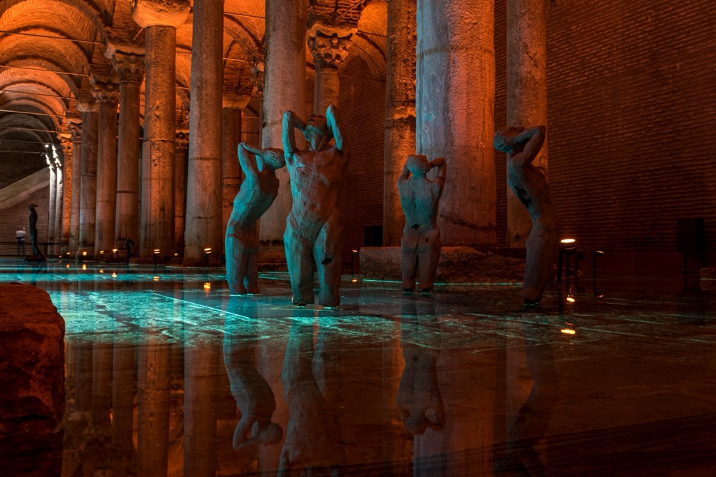 The Basilica Cistern is a truly mind-blowing relic, built by Justinian I in the sixth century. It is one of several hundred subterranean cisterns beneath the city. Istanbul