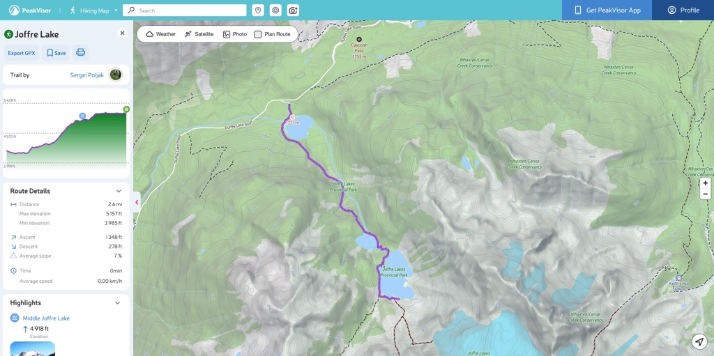 Route on our desktop route planner