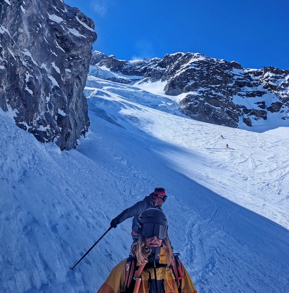Looking up at the descent. Photo: Jack Fraser. Journal des Ecrins: Col Claire Ski Descent