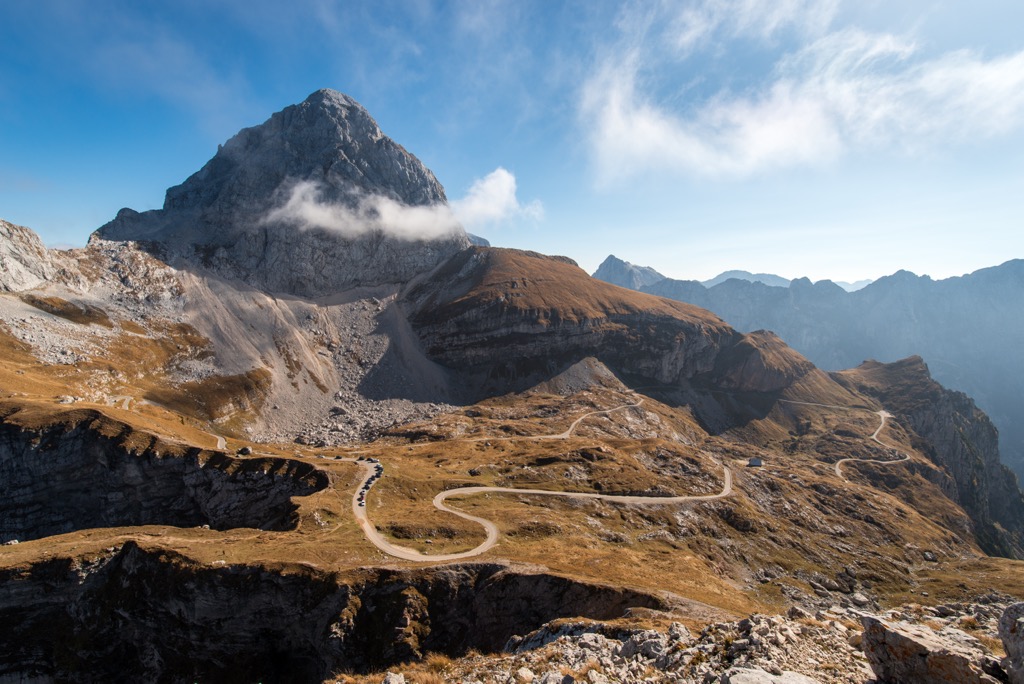 The road to the Mangart Saddle. Julian Alps and Prealps