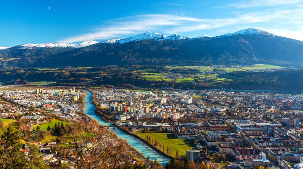 Innsbruck, Austria, is one of the “capitals” of the Alps. Karwendel