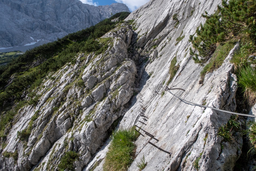 Via feratta on the Zugspitze, near the Karwendel Mountains in Bavaria. Karwendel