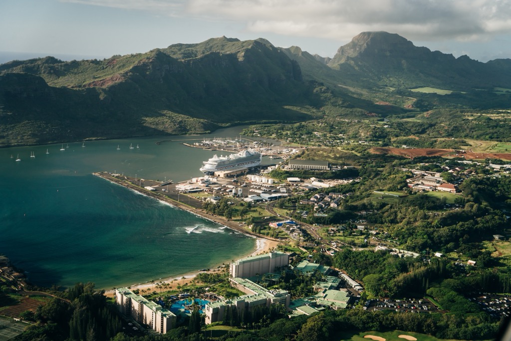 Lihue is the most commercial town on teh island, with an airport, resort hotels, and cruiseship traffic. Kauai County