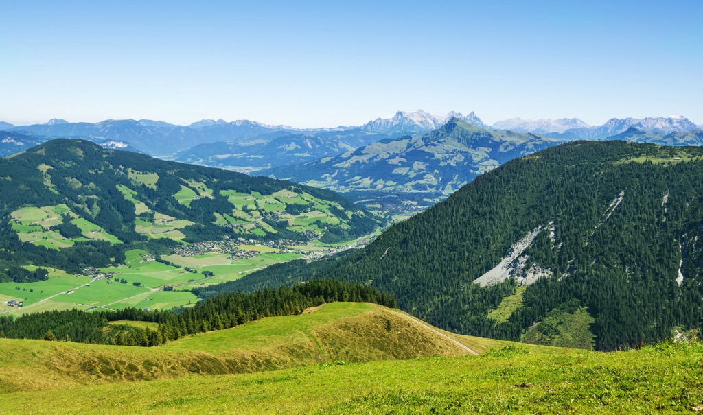 The Brixental, a valley located in the northwest of the Kitzbühel Alps. Kitzbuehel Alps