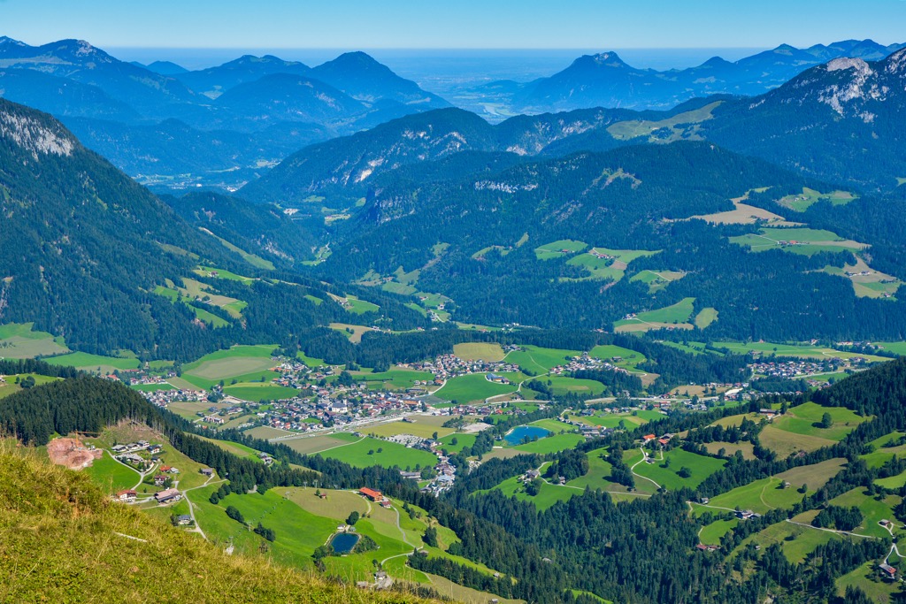 The view from Hohe Salve in summer. Kitzbuehel Alps