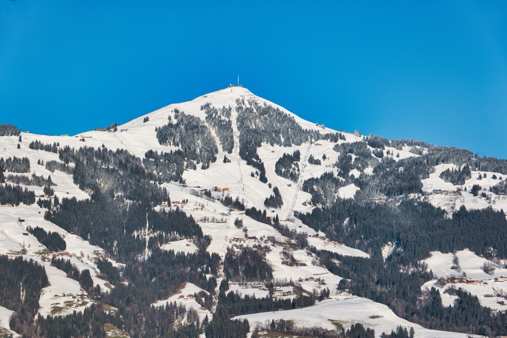Hohe Salve (1,829 m / 6,001 ft) from the Brixental. Kitzbuehel Alps