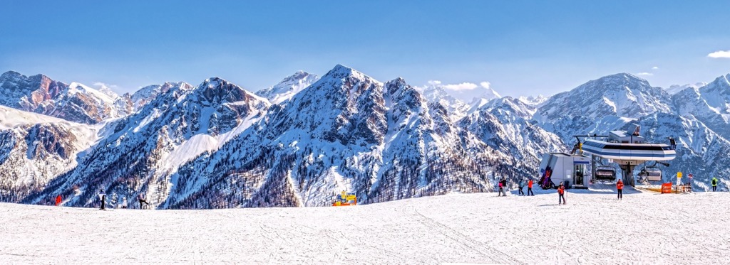 Kronplatz ski, Dolomites, Italy