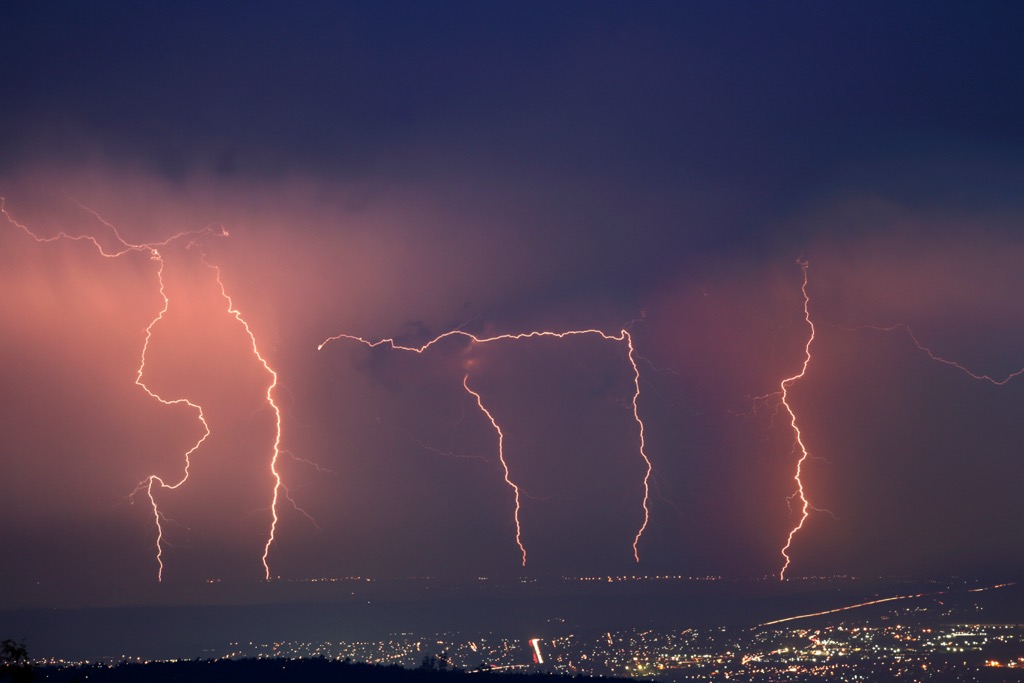 A lightning storm over Pietermaritzburg. KwaZulu-Natal
