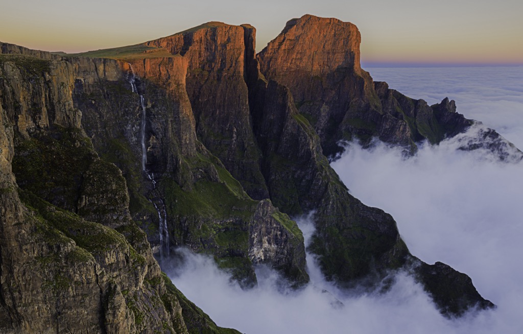 Tugela Falls, in the Royal Natal National Park, is the world’s tallest waterfall by some measurements. It’s part of the greater Drakensberg Amphitheater. KwaZulu-Natal