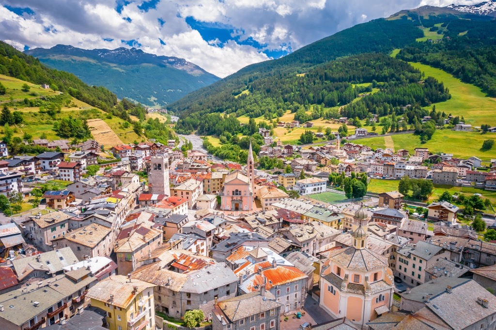 Bormio from above. Livigno Alps