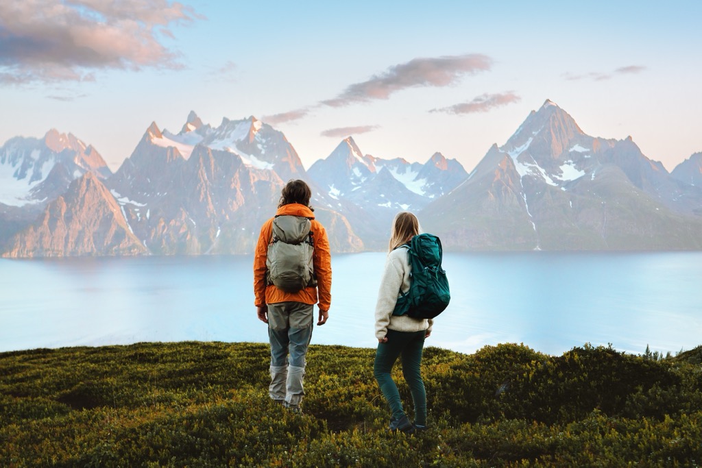 Though they’ve receded from the valleys, glaciers persist in the high mountains. Lyngen Alps