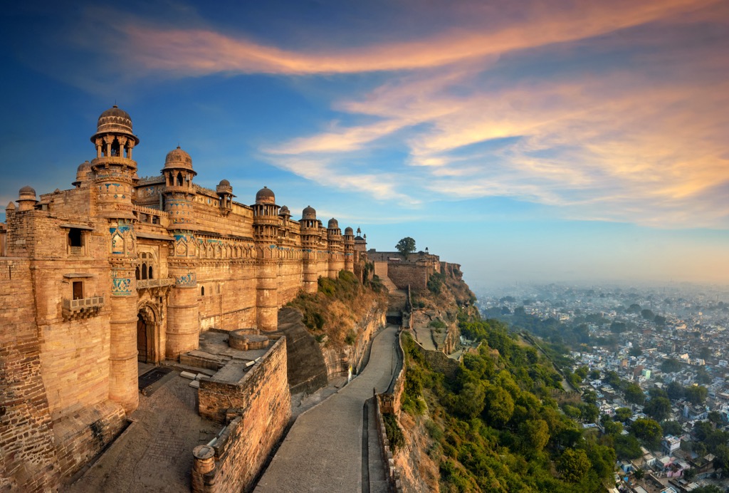 The Gwalior fort. Madhya Pradesh Mountains
