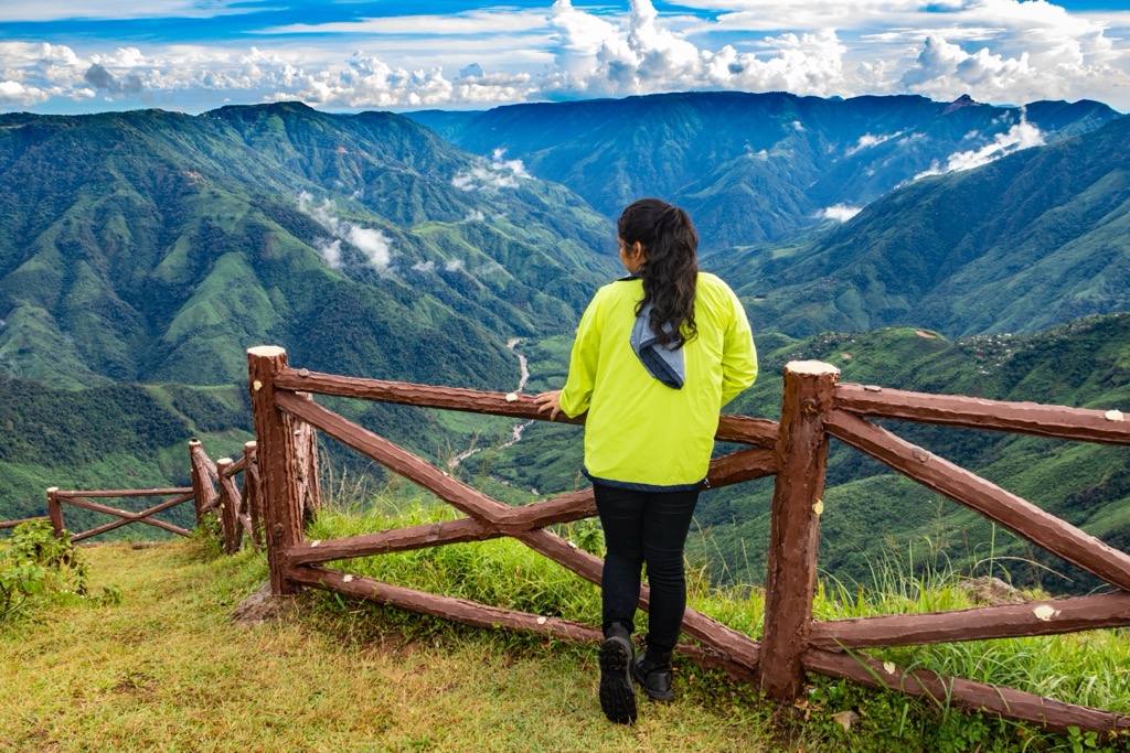 Laitlum Canyon is visible from the Shillong Peak summit lookout
