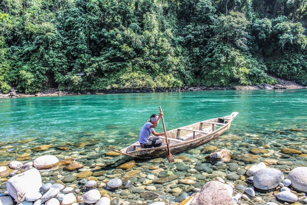 Located in West Jaintia, this sweet spot on the Umngot River epitomizes Meghalayan beauty