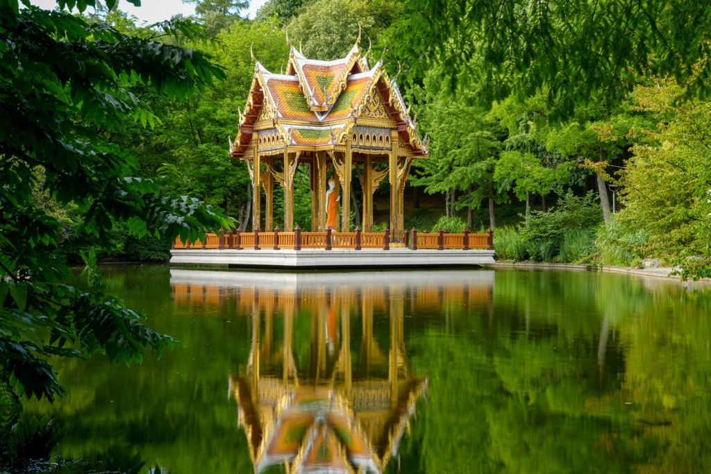 The Thai Sala in Westpark. Munich Mountains