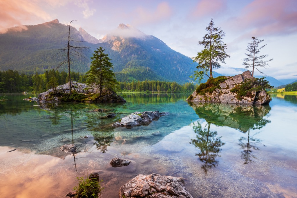 Lake Hintersee in Berchtesgaden National Park. Northern Salzburg
