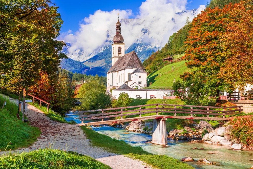 Berchtesgaden on the eve of autumn. Northern Salzburg