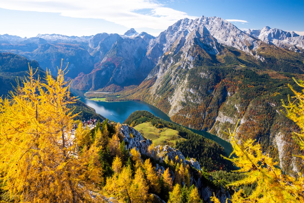 Lake Königssee shows off during autumn. Northern Salzburg