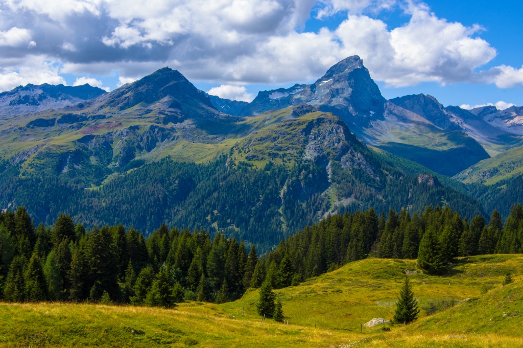 Piz Platta as seen from Alp Flix. Oberhalbstein Alps
