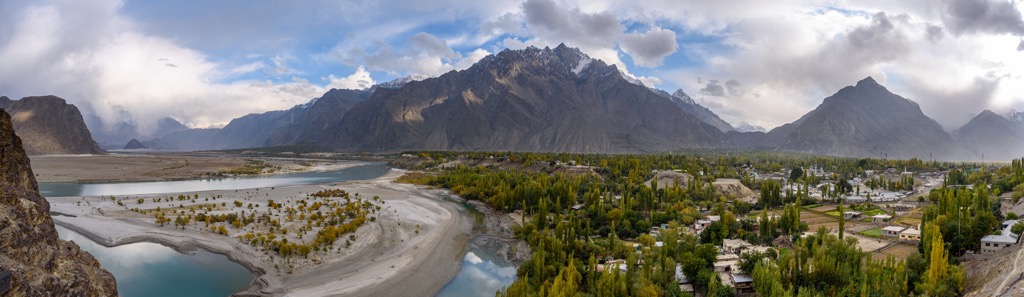 Gojal valley with famous landmark as Passu Cones, Pakistan