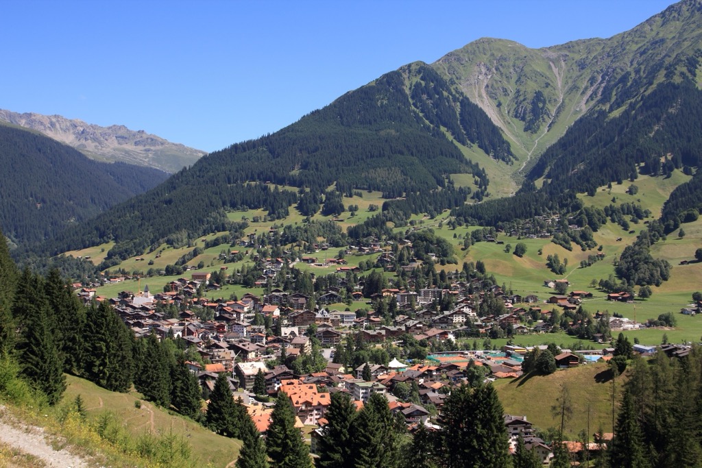 The view overlooking Klosters. Plessur Alps