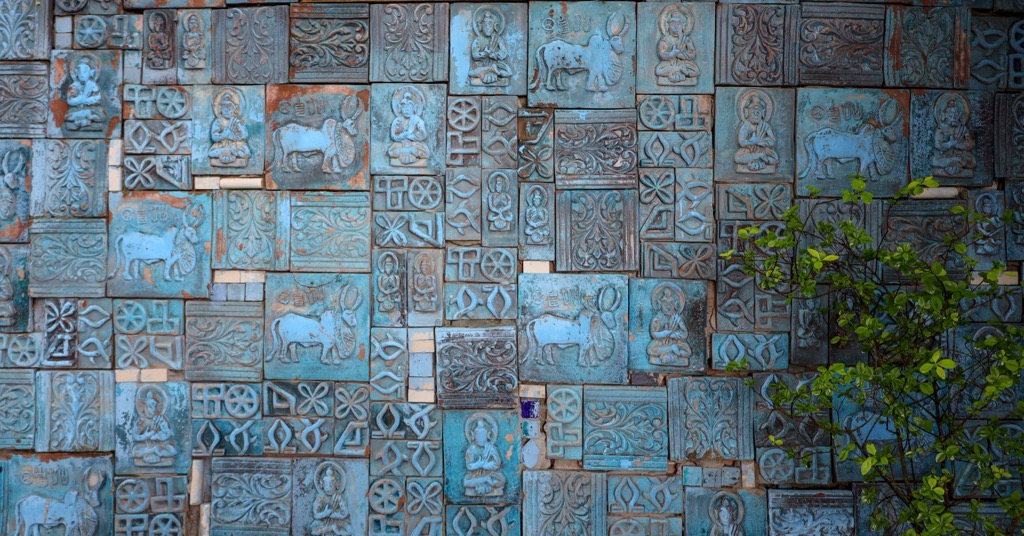 Exquisite tiles from the Indus Valley Civilization. Punjab Mountains