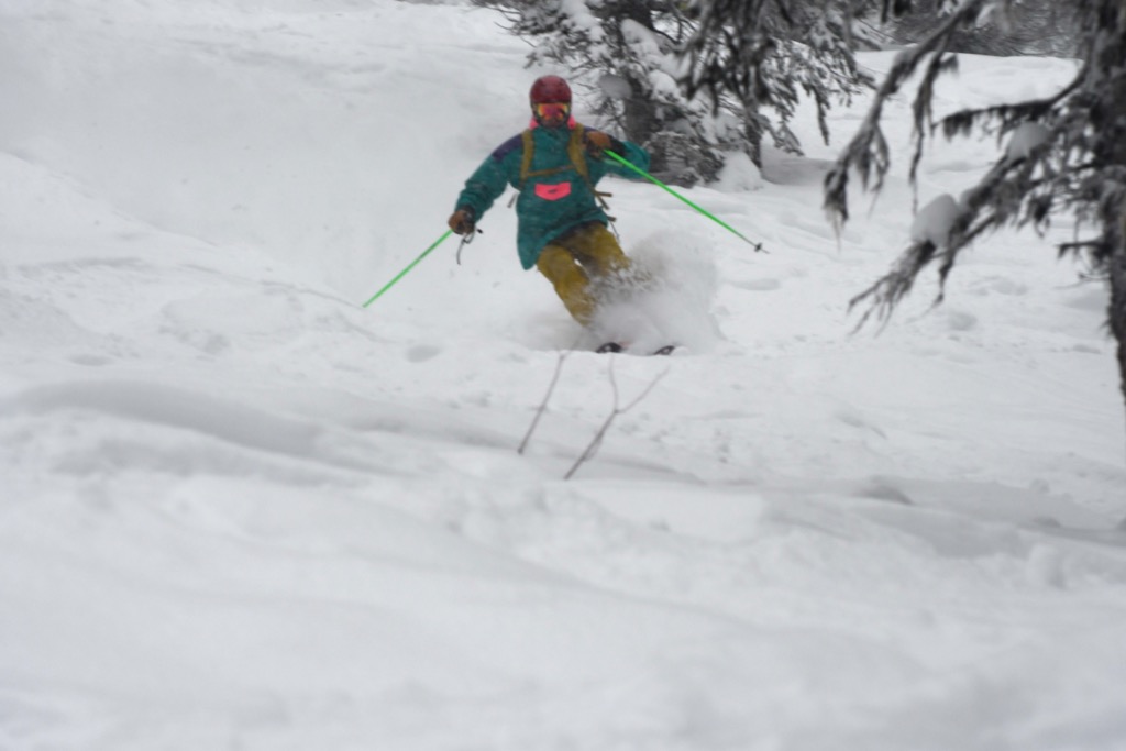 Lapping powder in the trees at Revelstoke. Photo: Sergei Poljak. Revelstoke