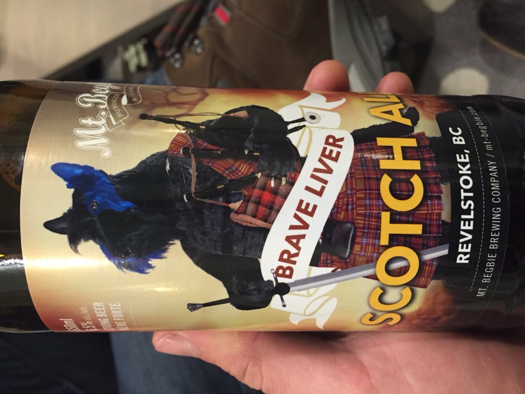 Love that “Brave Liver” Scotch Ale from Mt. Begbie Brewing Company. Photo: Sergei Poljak. Revelstoke