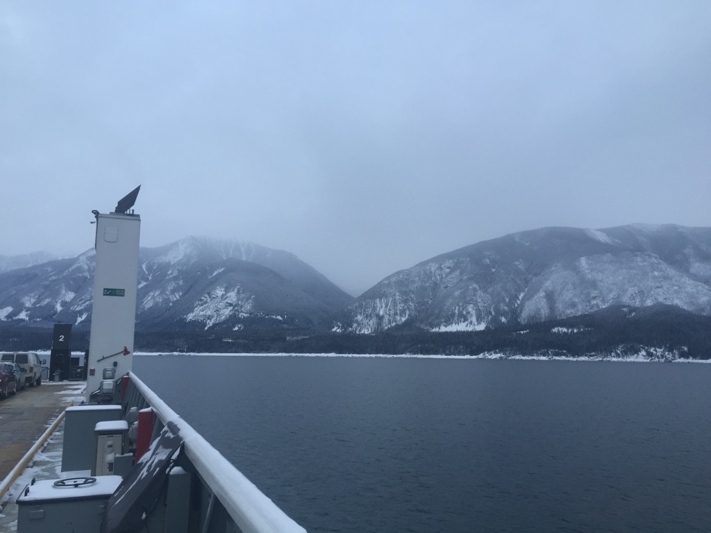 Crossing the Columbia River on the ferry to Revelstoke. Photo: Sergei Poljak. Revelstoke