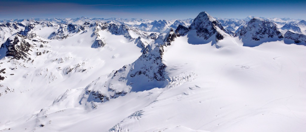 The Piz Buin and the Ochsentaler glacier. Silvretta Alps