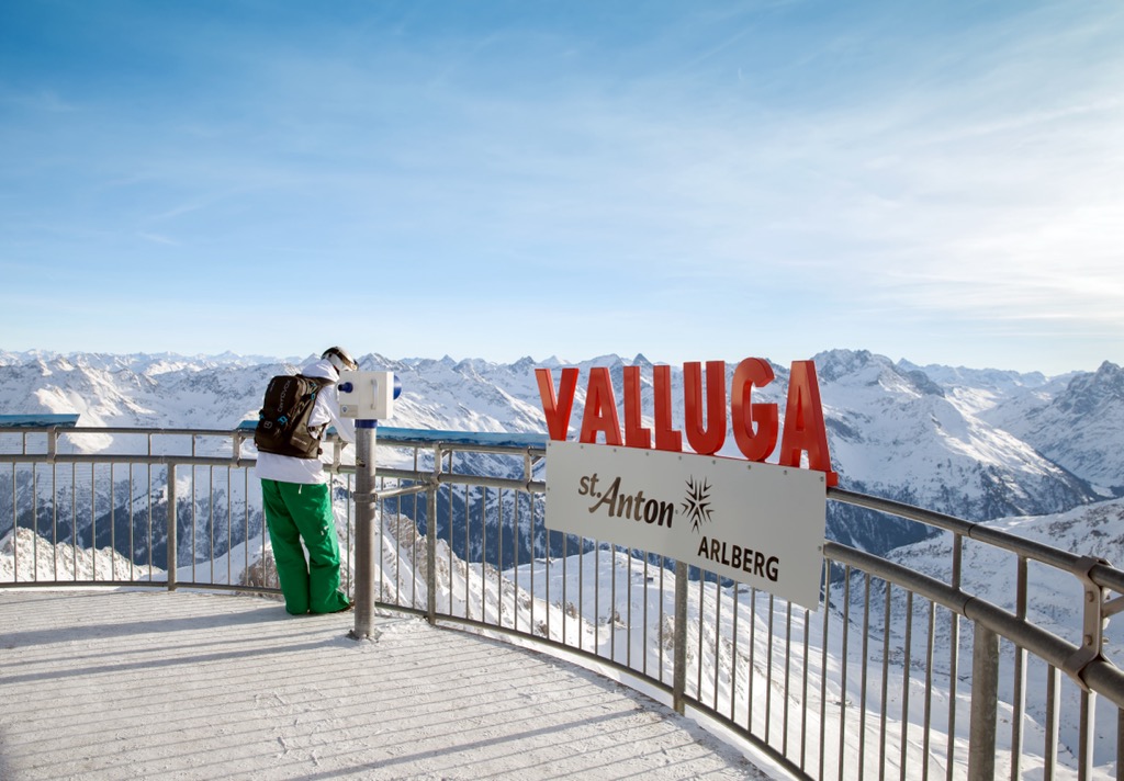 Valluga peak. Ski Arlberg