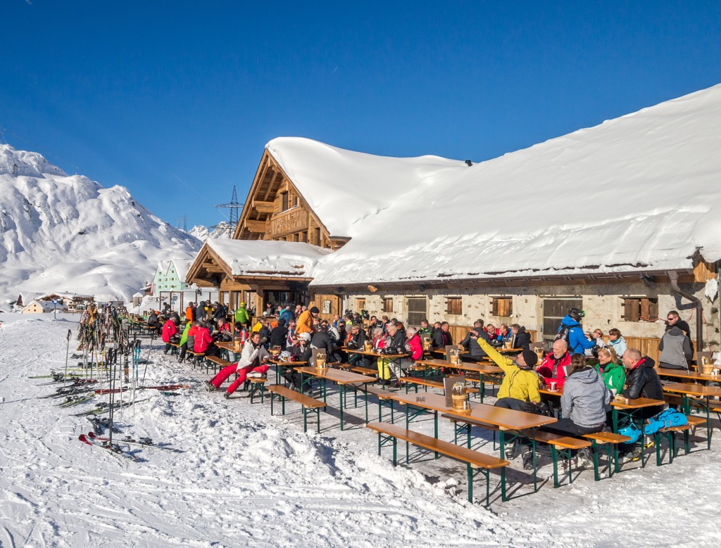 Basking in the sun at St. Christoph. Ski Arlberg