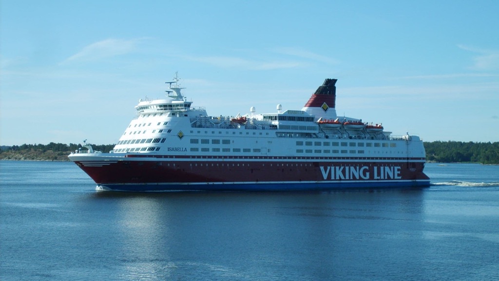 Viking Line ship in Stockholm Archipelago,Stockholm County, Sweden