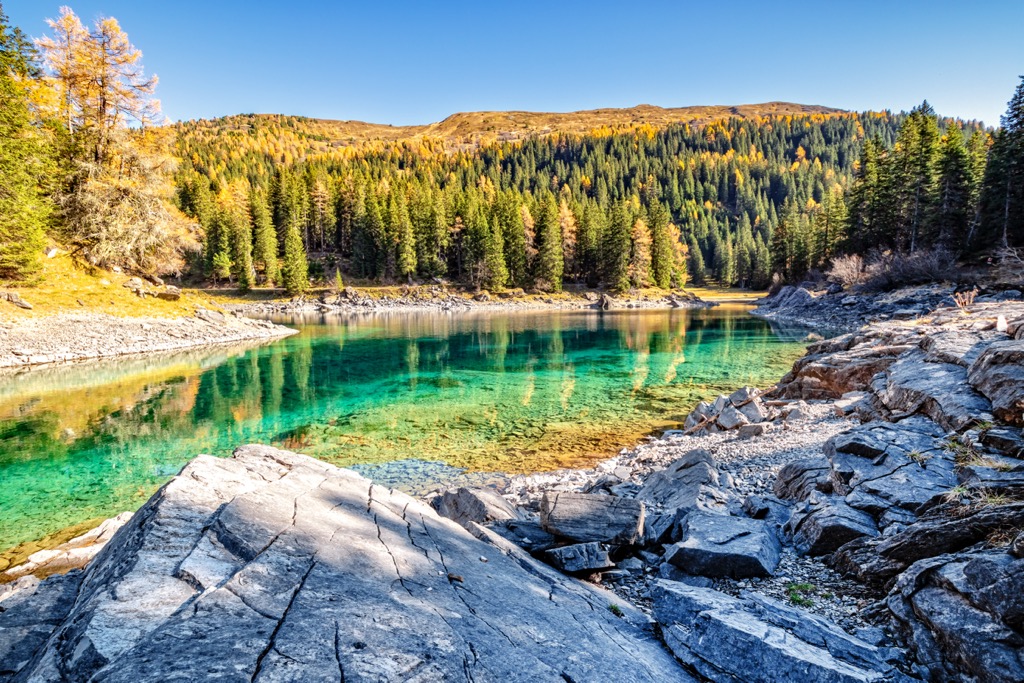 An alpine lake in the Stubai Alps. Stubai Alps