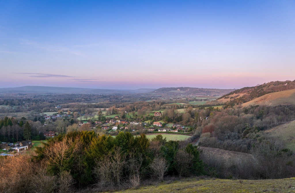 The view from atop Colley Hill. Surrey